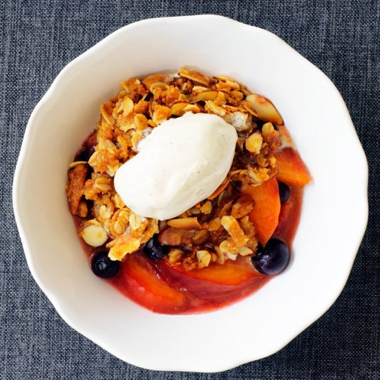 Peach and Blueberry Crisp