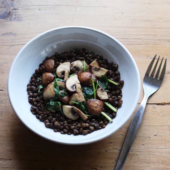 Mushrooms & Stewed Lentils