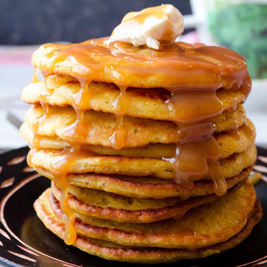 Pumpkin Pancakes with Caramel