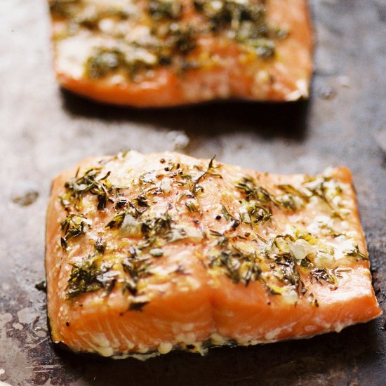 Slow Baked Lemon & Thyme Salmon