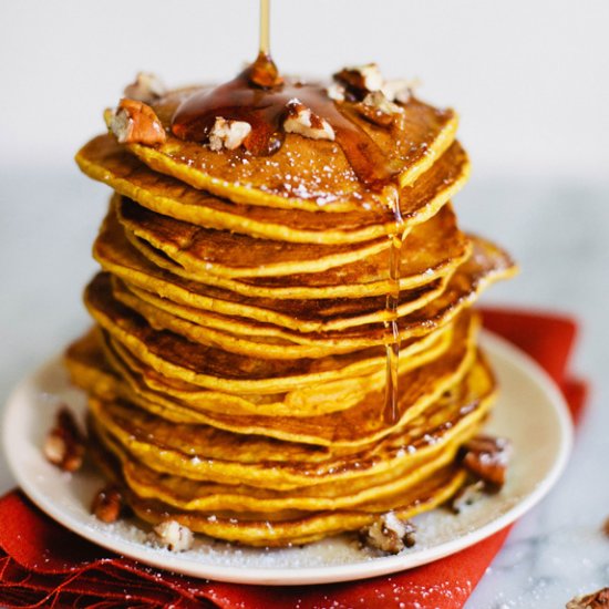 Pumpkin Pancakes with Maple Cream