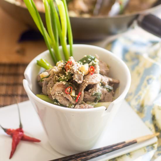 GINGER AND SCALLION PORK STIR FRY