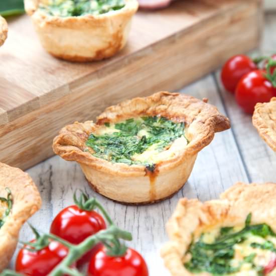 Ham and vegetable mini-quiches