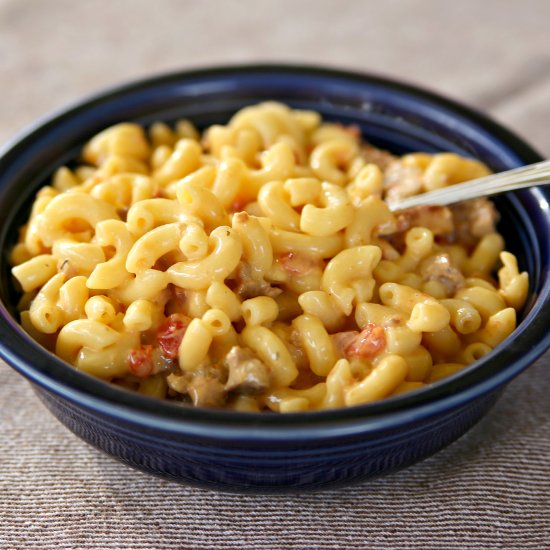 Spicy Bacon Meatloaf Mac and Cheese