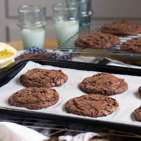 Chewy Double Chocolate Cookies