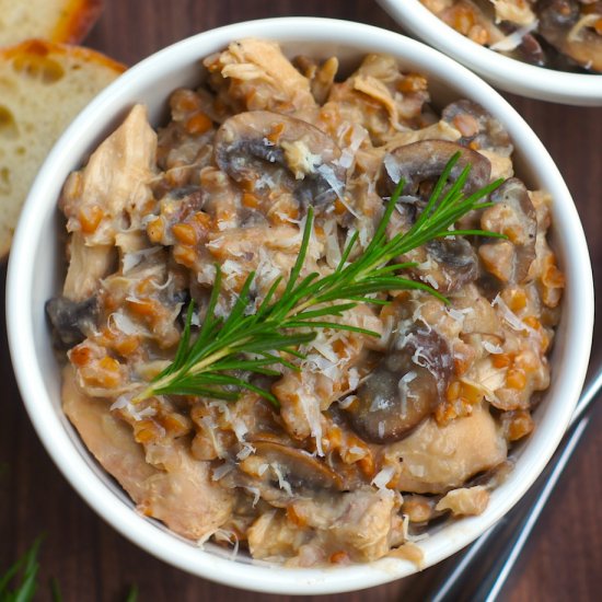 Chicken and Mushroom Farro Risotto