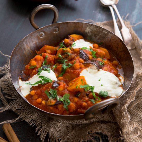 Chickpea Aubergine Squash Curry