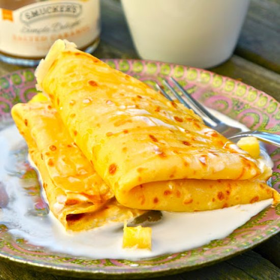 Coconut pancake with pineapple