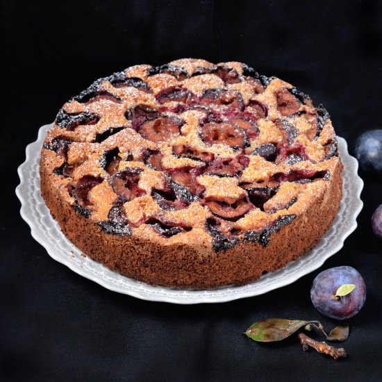 Spelt Marzipan Plum Cake