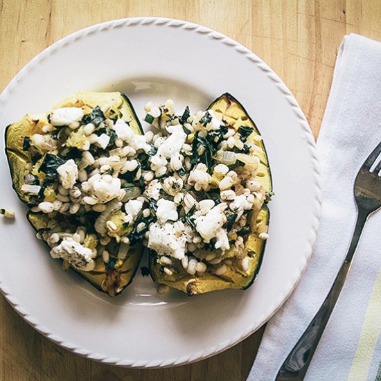 Acorn Squash w/Barley & Goat Cheese