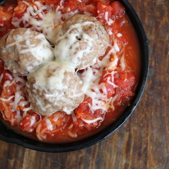 Baked Spaghetti Squash + Meatballs