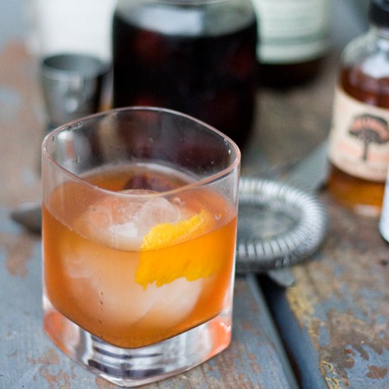 Peach Old Fashioned Cocktail