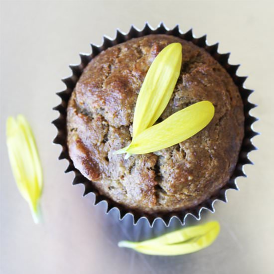 Banana Almond Sour Cream Muffins