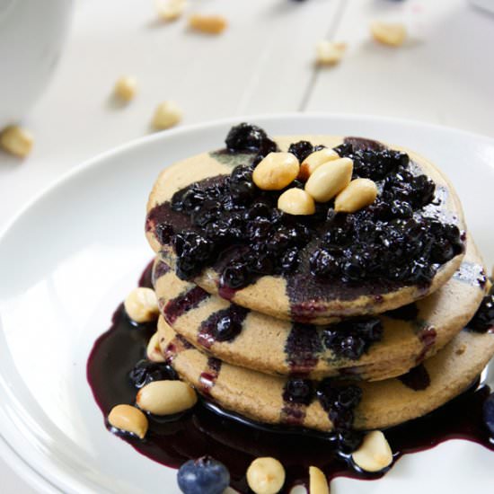 Peanut Butter & Blueberry Pancakes