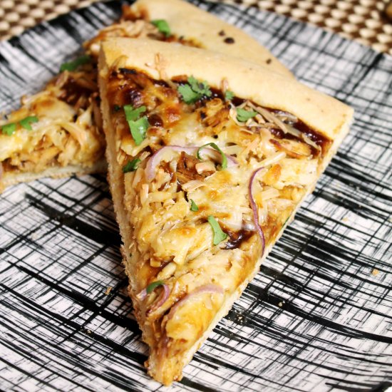 BBQ Chicken Pizza w/ Cornmeal Crust