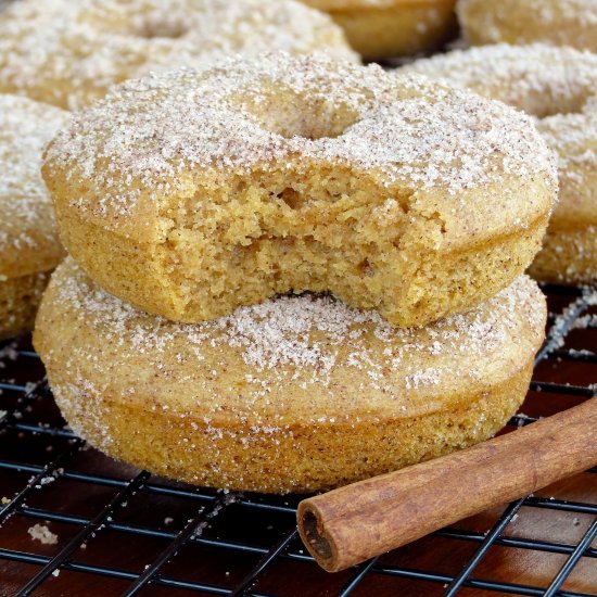 Pumpkin Spice Cinnamon Sugar Donuts