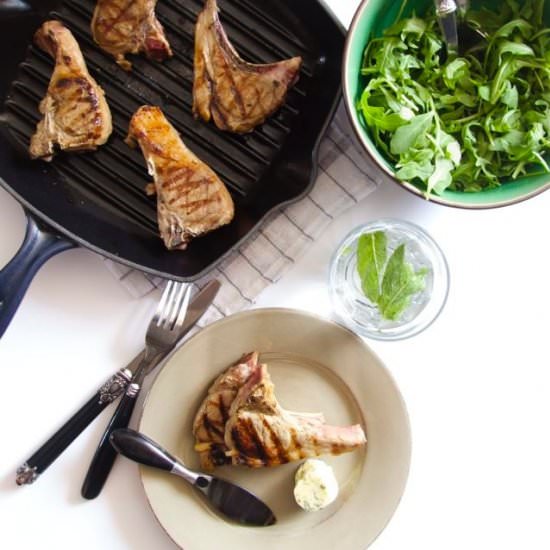 Grilled Lamb with Herb Butter