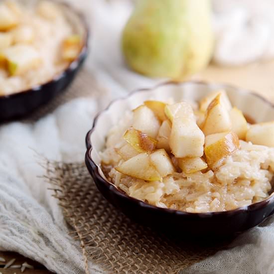 Spiced Pear and Ginger Rice Pudding