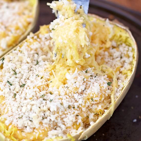 Twice Baked Cheesy Spaghetti Squash