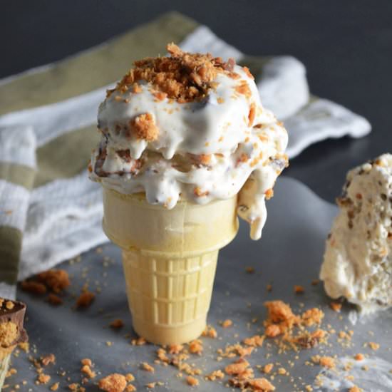 Butterfinger and Reeses Ice Cream