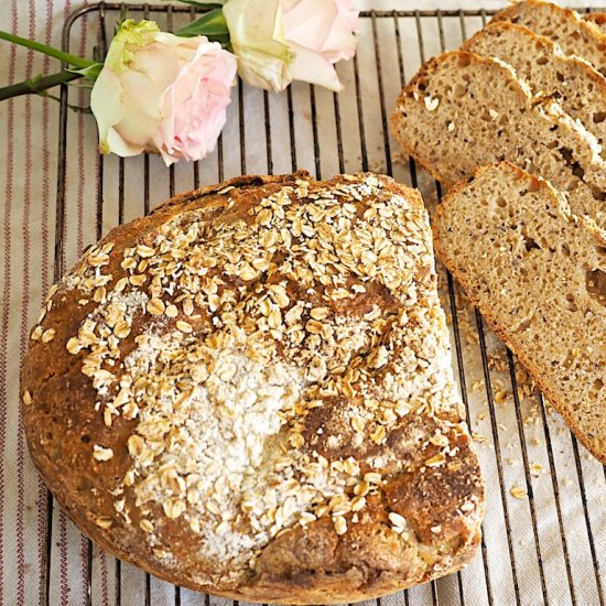 Spelt and Oats No-Knead Bread