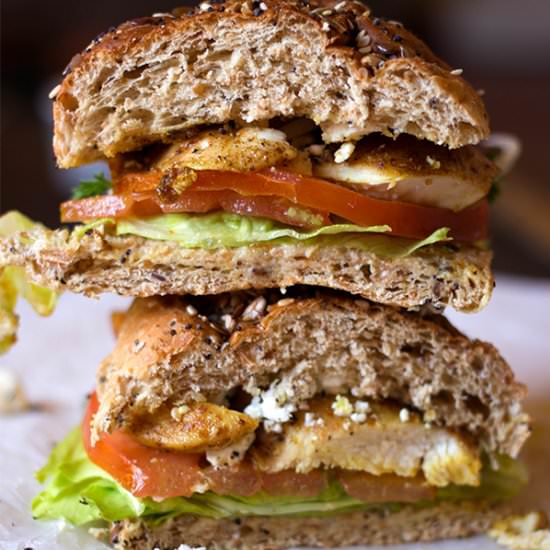 Spicy Chicken and Feta Sandwich