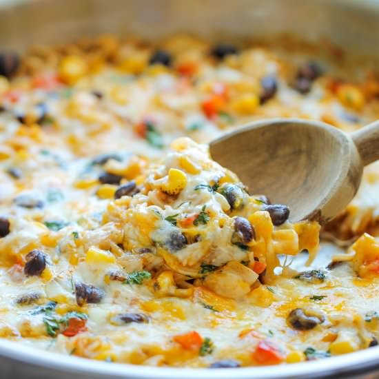 Cheesy Enchilada Rice Skillet