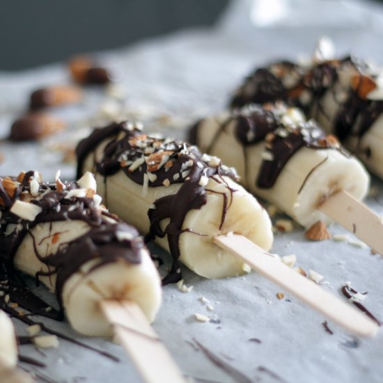 Frozen Banana Popsicle