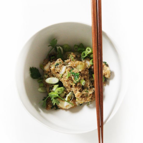 Fried Quinoa with Crispy Eggplant