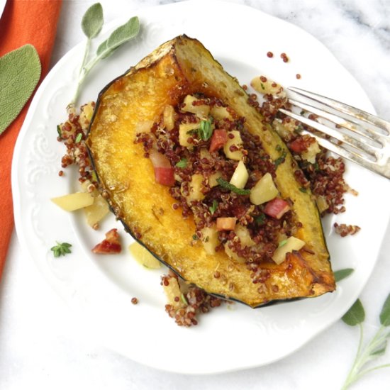 Quinoa and Apple Stuffed Squash