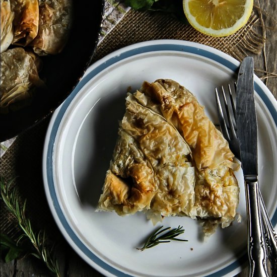 Potato and Leek Phyllo Pastry