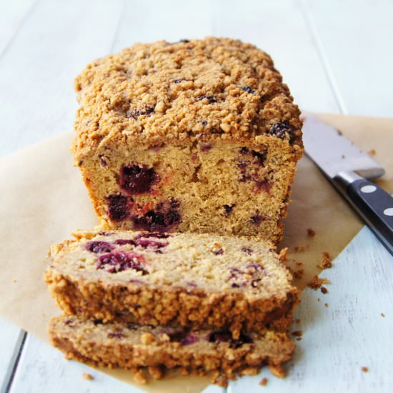 Apple-Blackberry Streusel Loaf Cake