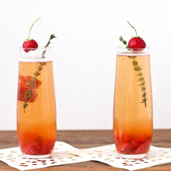 Roasted Strawberry Champs Cocktail