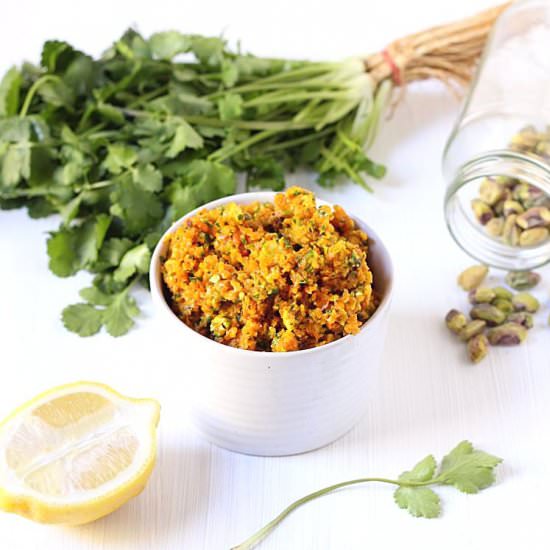 Roasted Carrot and Coriander Pesto