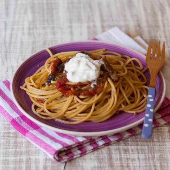 Spaghetti with vegetables