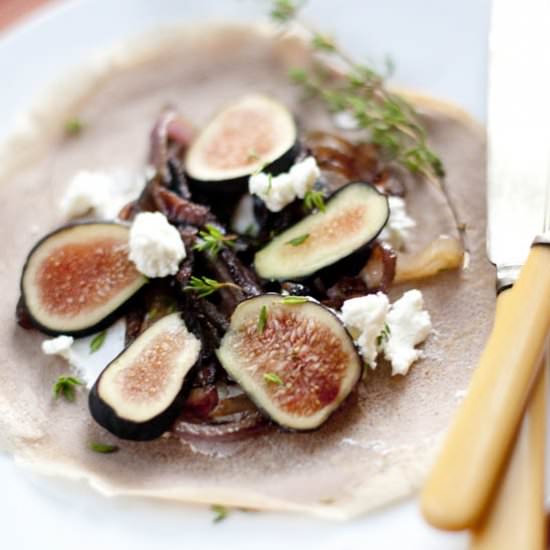 Chestnut Flour Crepes w/ Fresh Figs