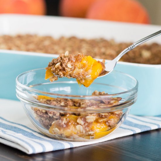 Gluten Free Peach Cobbler Crisp