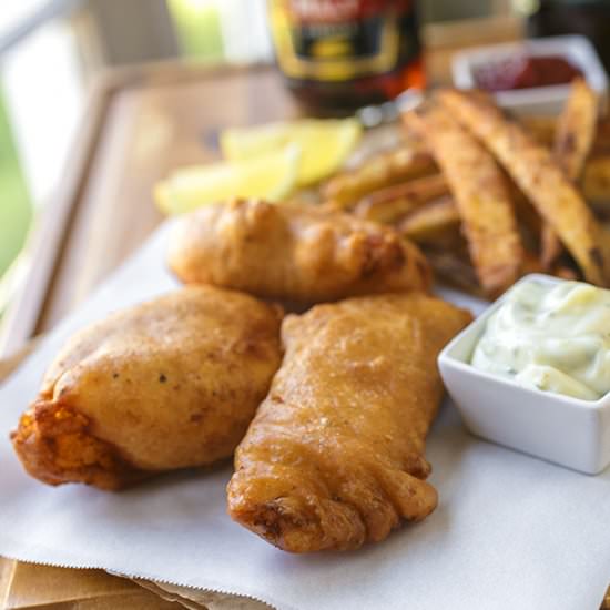 Hard Cider-Battered Fish & Chips