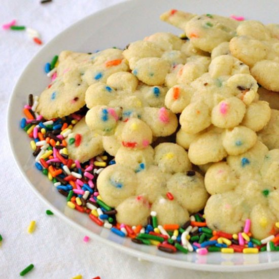 Funfetti Almond Spritz Cookies