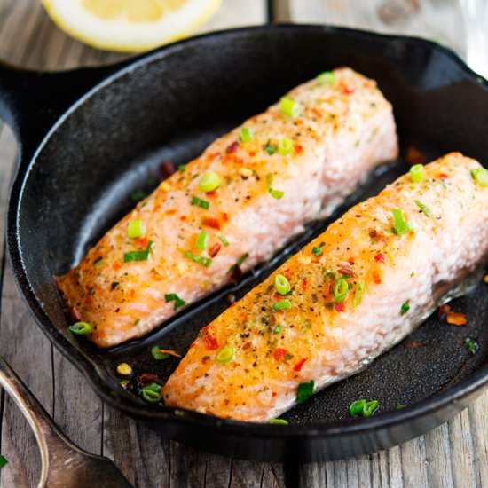 Easy Ginger, Chili and Lemon Salmon