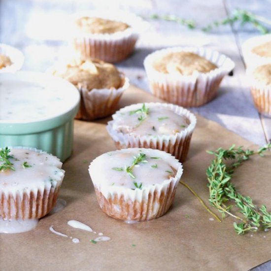 Apple Cupcakes w/ Goat Cheese-Thyme