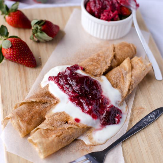 Strawberry Jam Donut Crepes