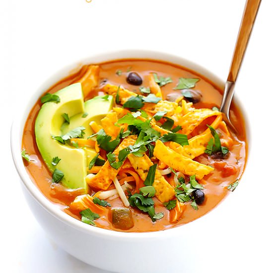 Cheesy Chicken Enchilada Soup