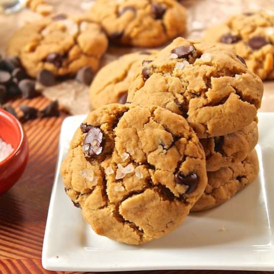 Vegan Salted Chocolate Chip Cookies