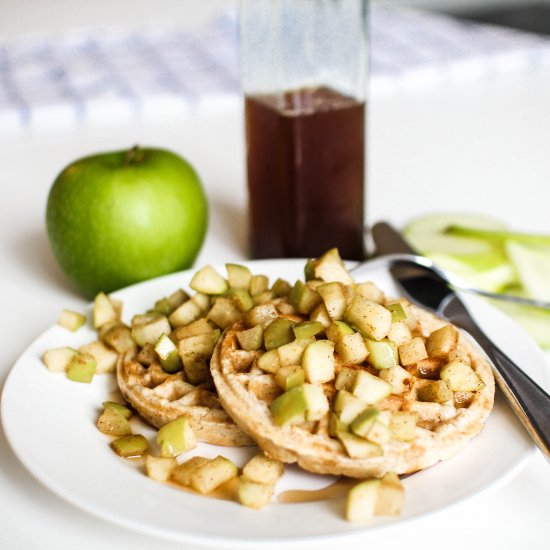 Waffles, Apples, and Pumpkin Syrup