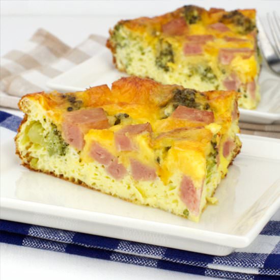 Crustless Ham And Cheese Quiche