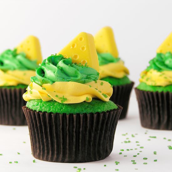 Cheesehead NFL Cupcakes