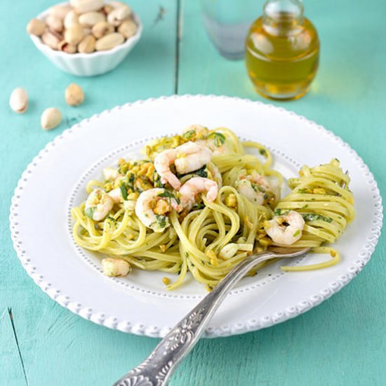 Tagliolini with Shrimp & Pistachio