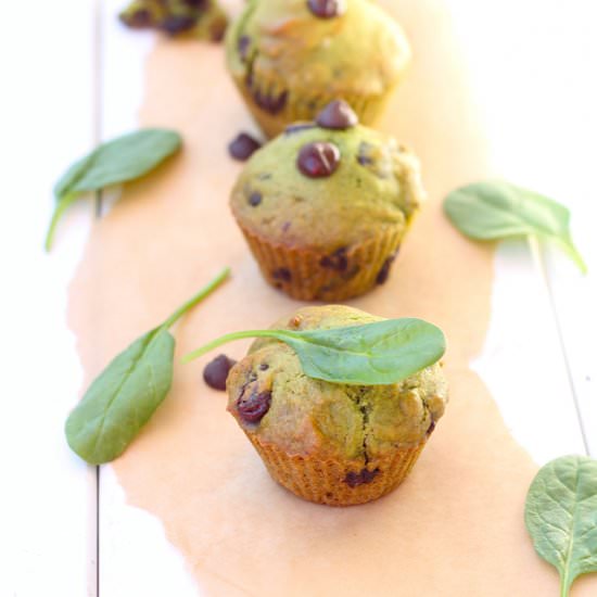 Chocolate Chip Spinach Muffins