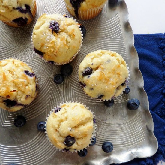 Toasted Coconut Blueberry Muffins